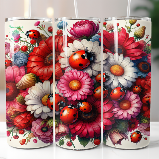 Ladybug & Floral Tumbler