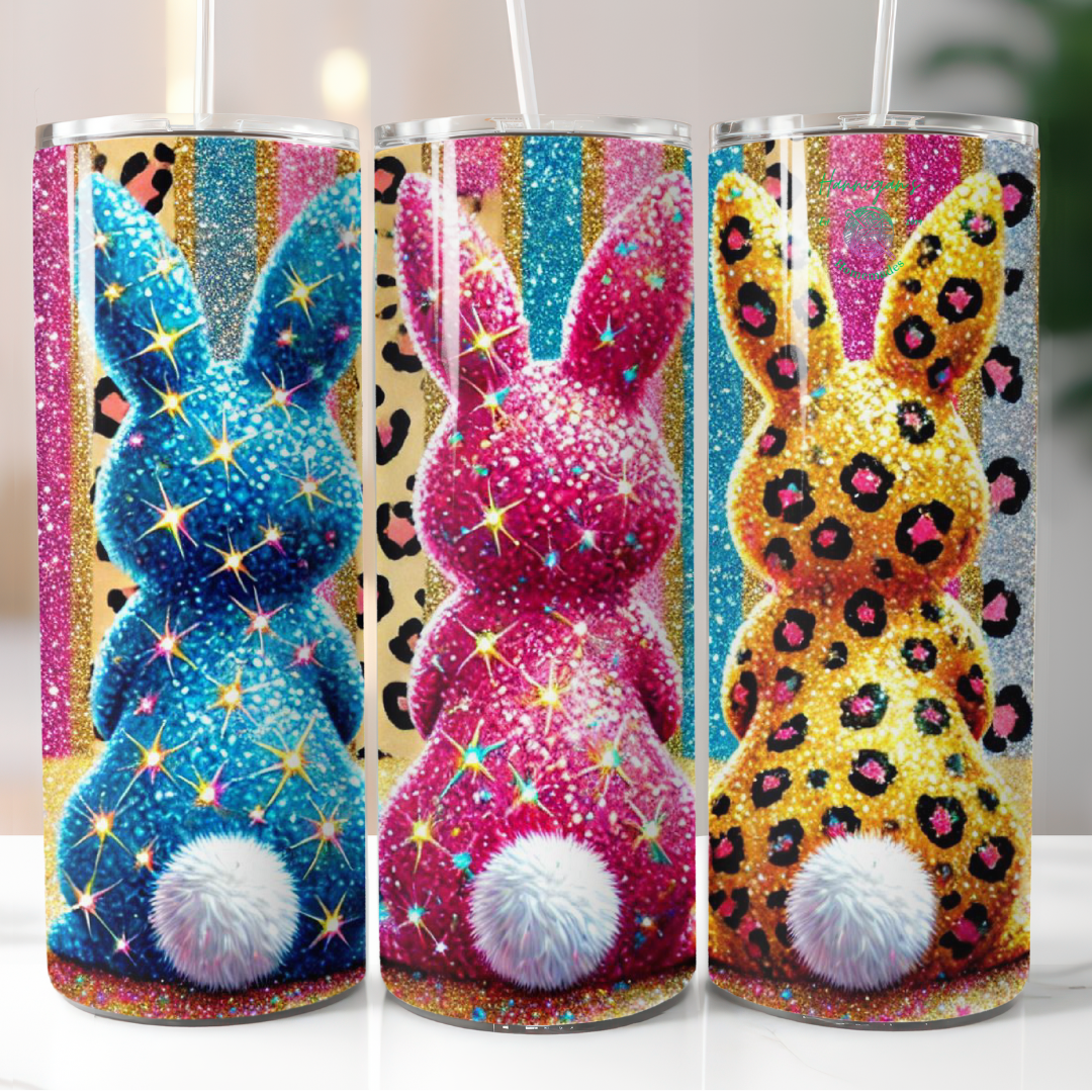 Glitter Bunny Bling Tumbler