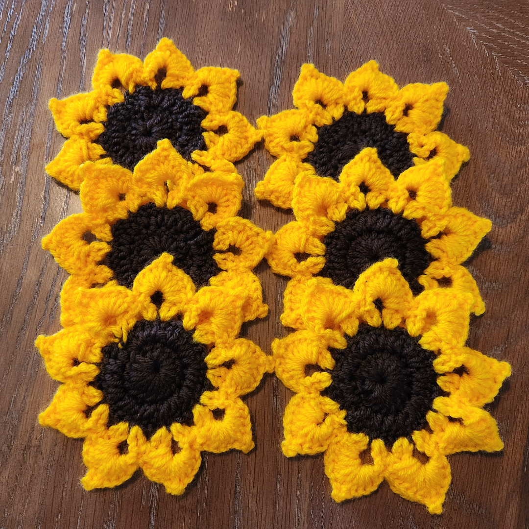 Sunflower Crochet Coasters