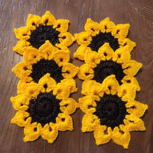 Sunflower Crochet Coasters