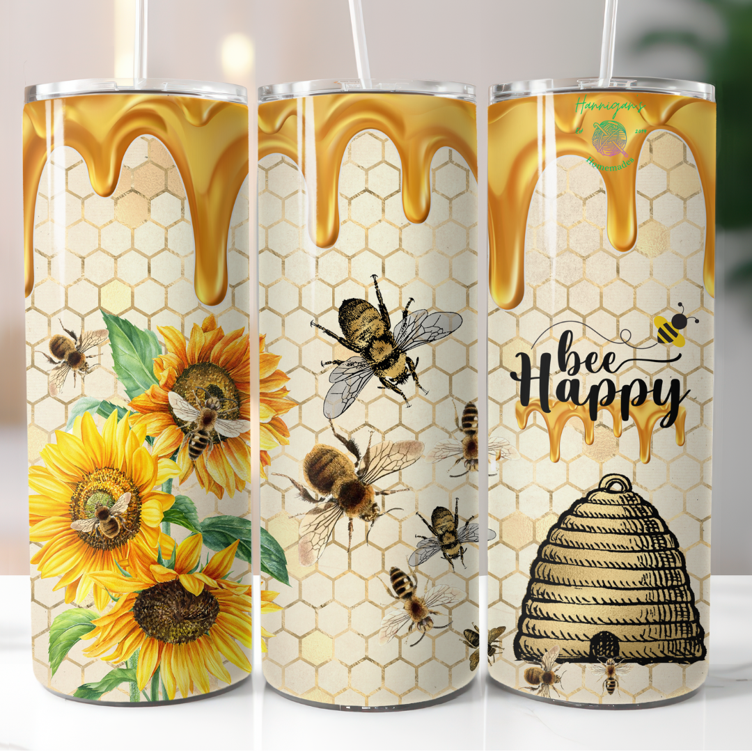 Bee Happy Sunflower Tumbler